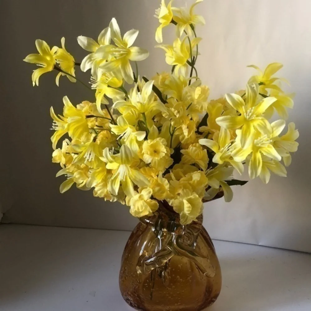 Yellow Artificial Flower Lot Craft DIY